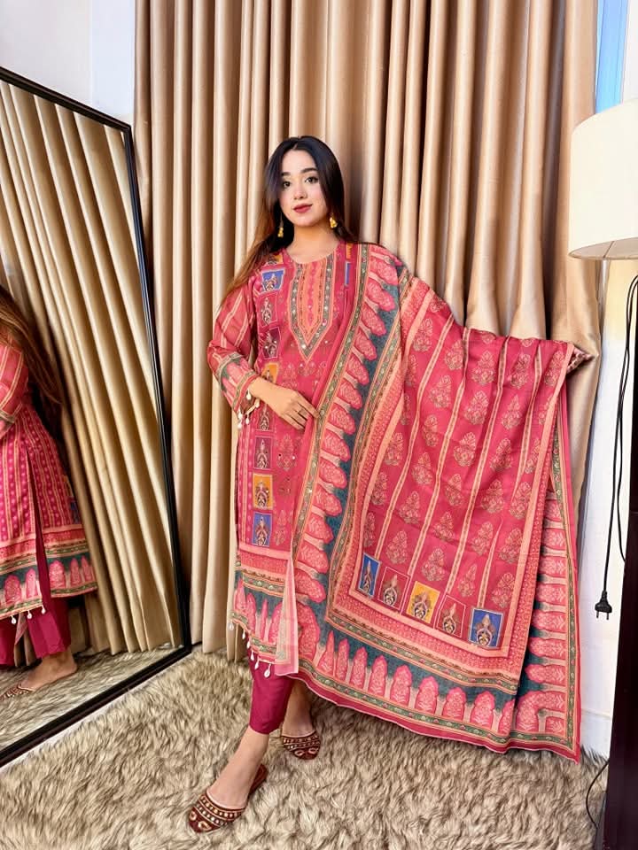 Georgette Readymade Three Piece - Image 2