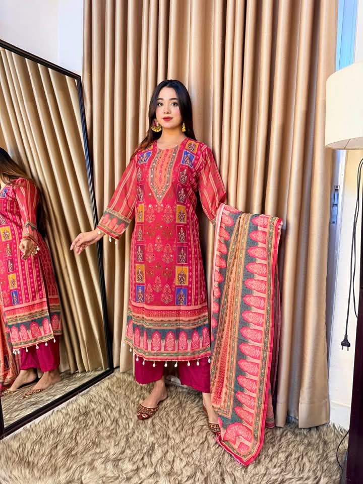 Georgette Readymade Three Piece - Image 3