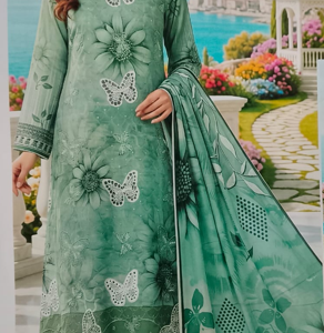 Pakistani Women’s Lawn collection (Unstitch ).  Style-1001